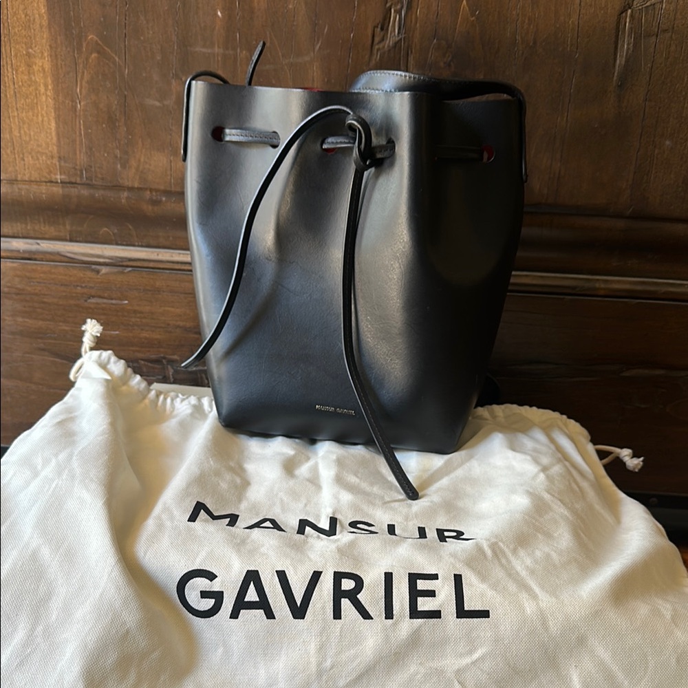 Mansur Gavriel Black Shoulder Bag Minimalist Design